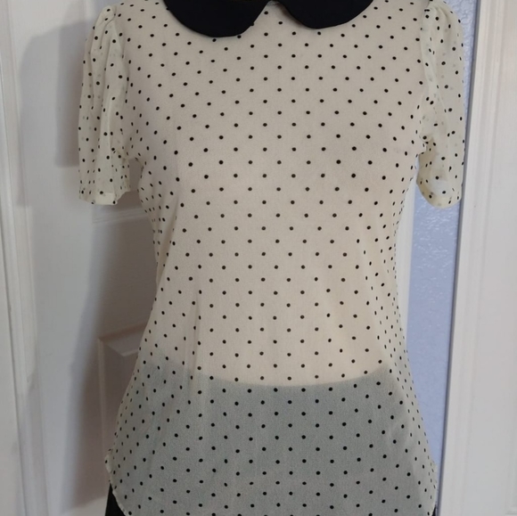 Zara Tulle Polka Dot Blouse - Picture 4 of 8